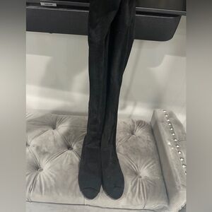 Black Over-the-Knee open toe Women's Boots